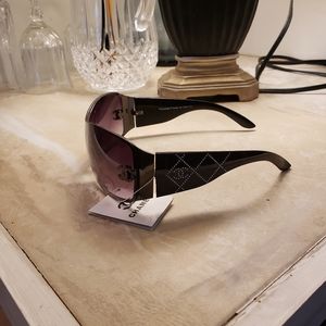 Chanel swarovski crystal shield sunglasses